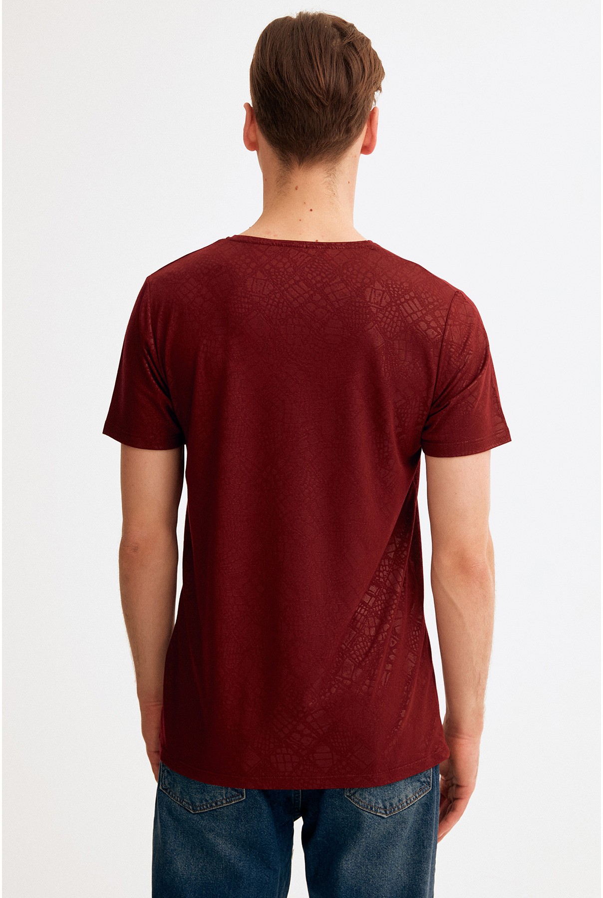Men's T-shirt burgundy color