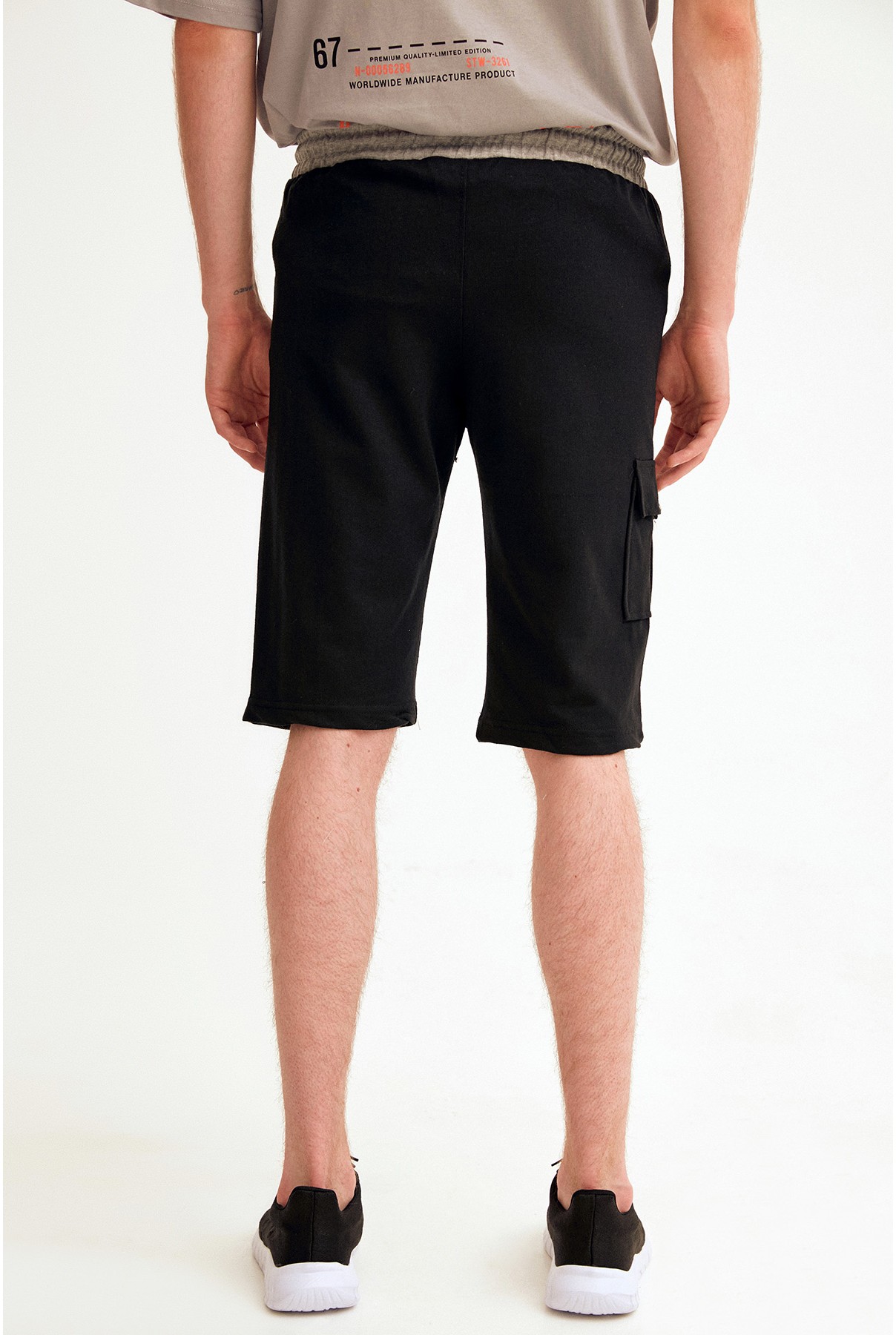 Men's black casual shorts