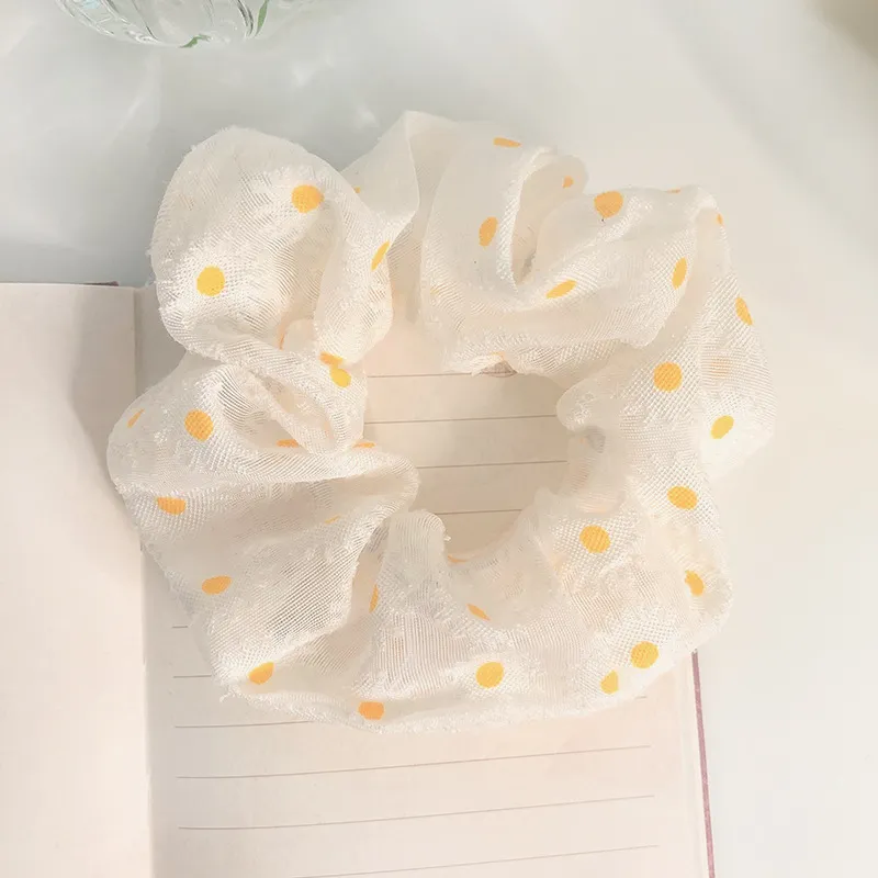Dotted chiffon hair tie