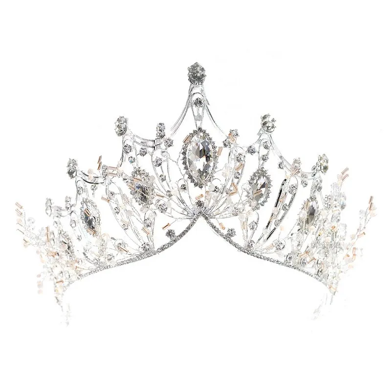 Wide crystal women's crown