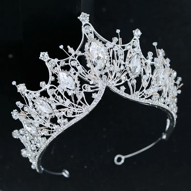 Wide crystal women's crown