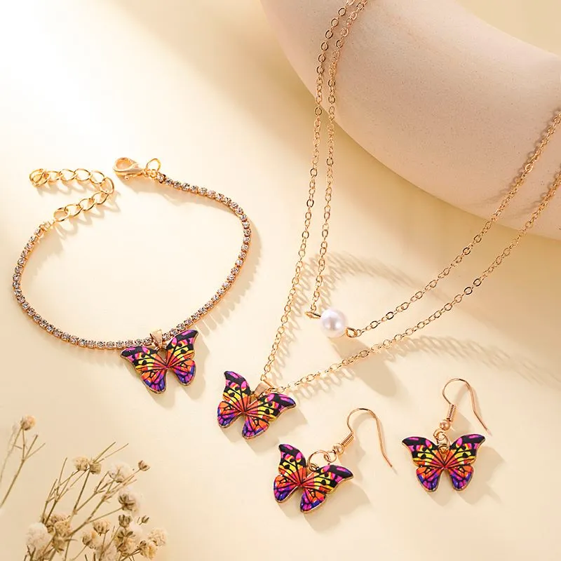 Colorful butterfly accessories set