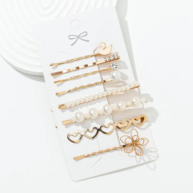 Gold hair clips 8 pieces