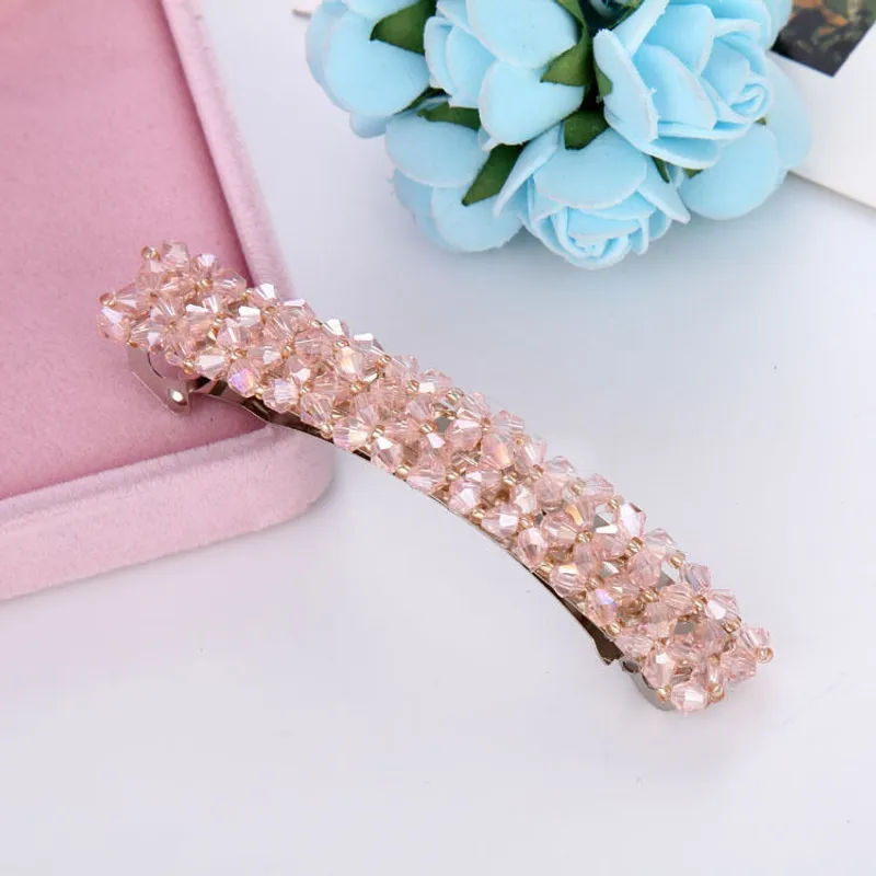 Pink crystal hair clip