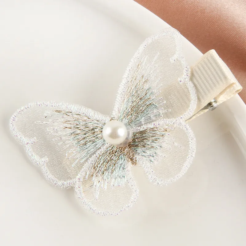 White butterfly hair clip