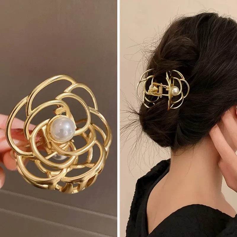 Gold crystal hair clip