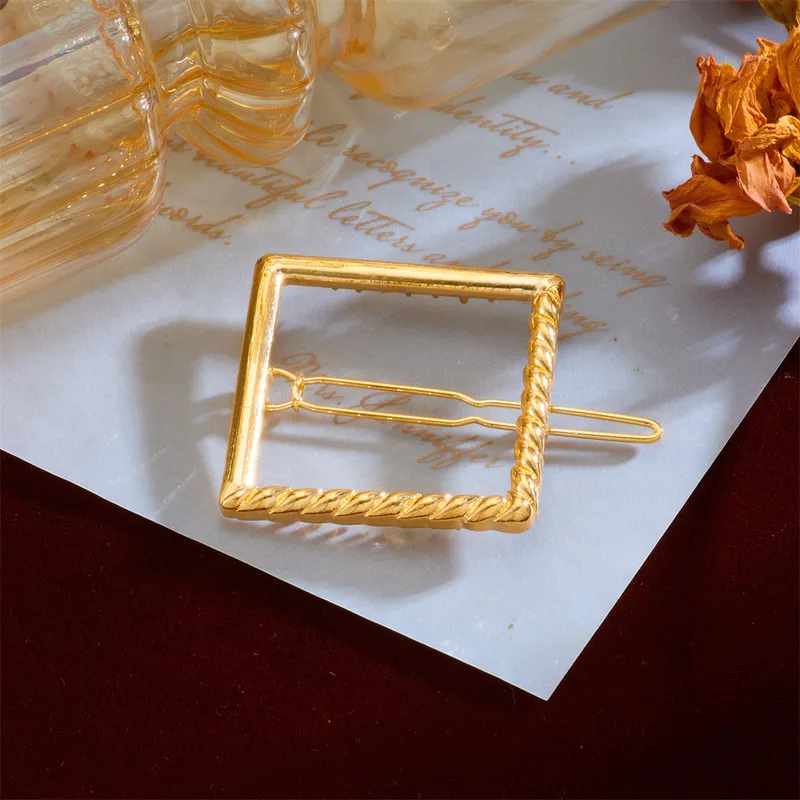 Gold square hair clip