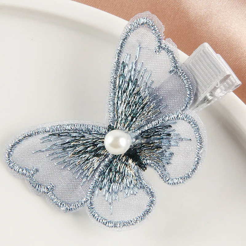 Blue butterfly hair clip