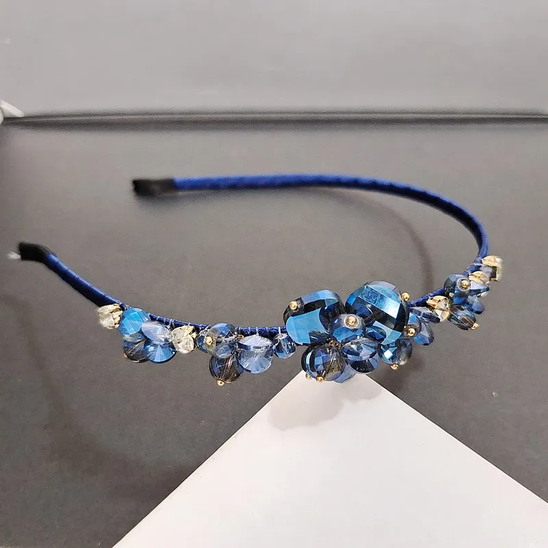 Luxurious blue crystal hair hoop