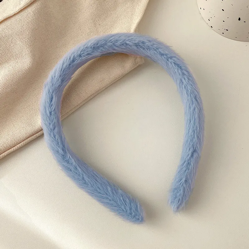 Blue fur hairband