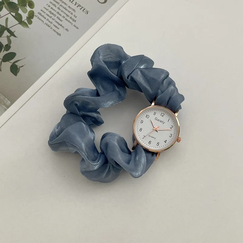 Gray fabric belt watch