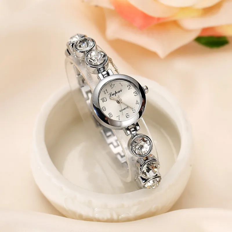 Shiny silver women's watch