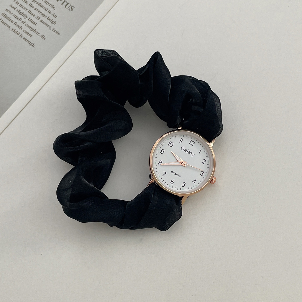 Black fabric women's watch