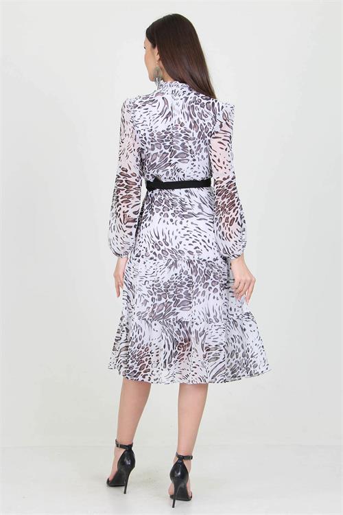 midi dress in a leopard print