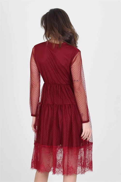red chiffon dress