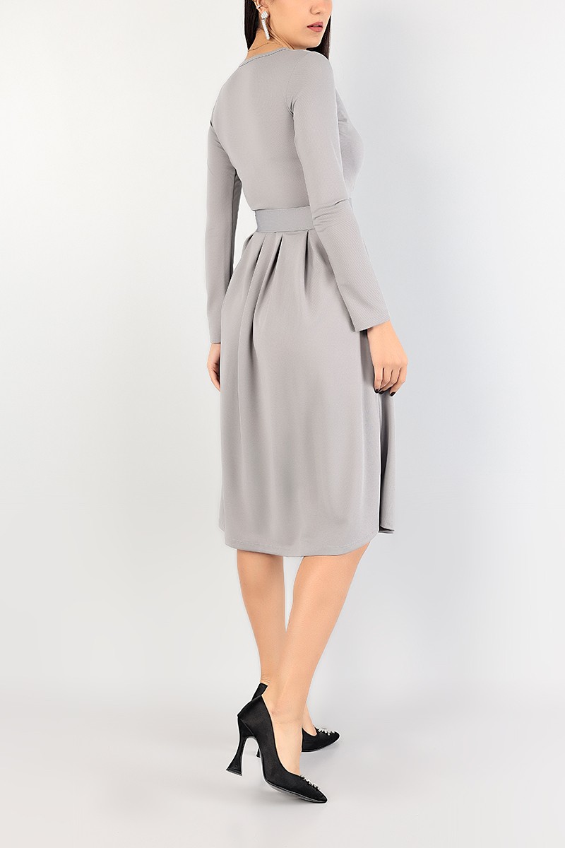 midi gray dress