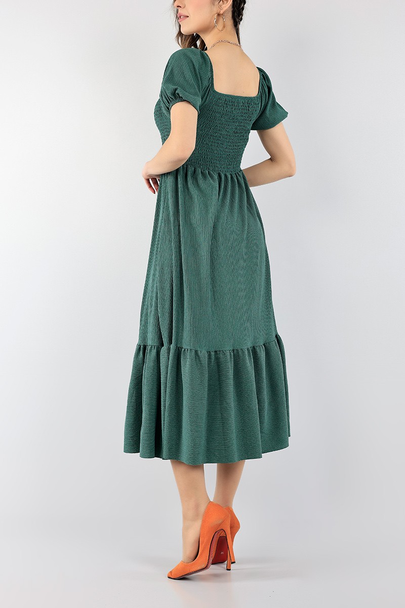 green midi dress