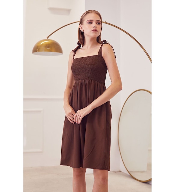 short brown dress