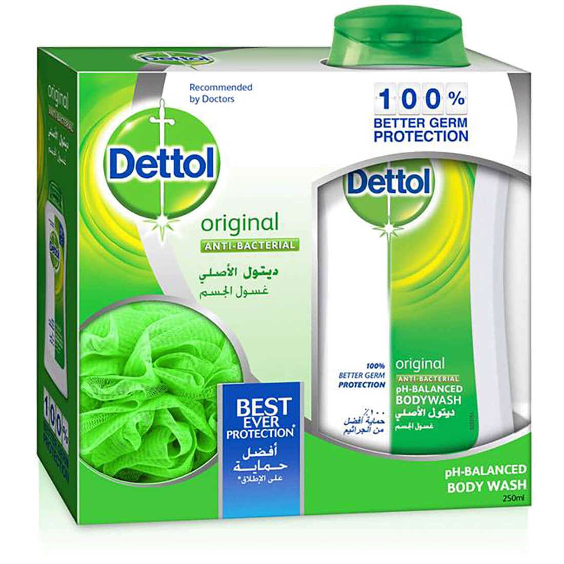 Dettol Shower Gel Original 250 ml With Loofah
