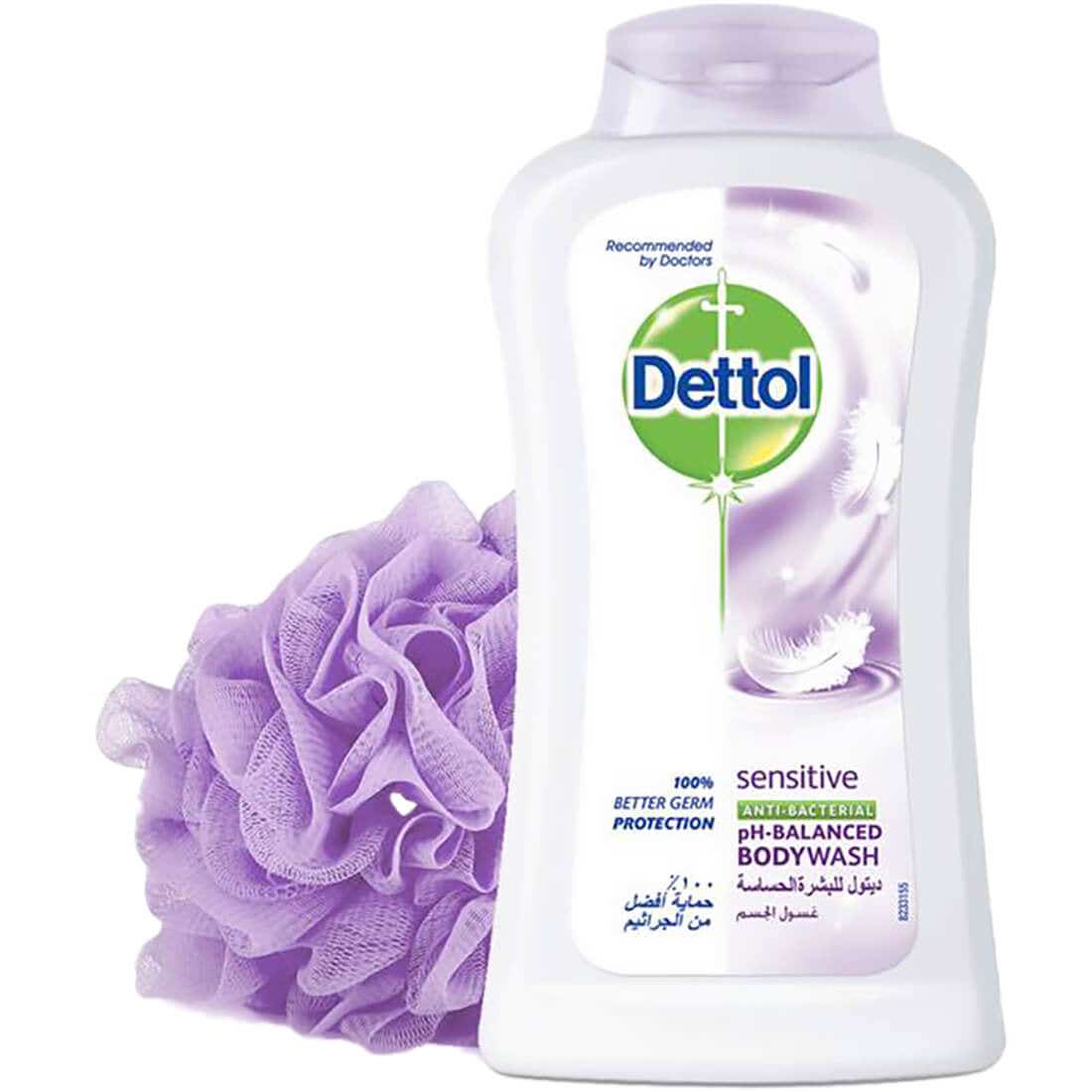 Dettol Shower Gel Sensitive 250 ml With Loofah