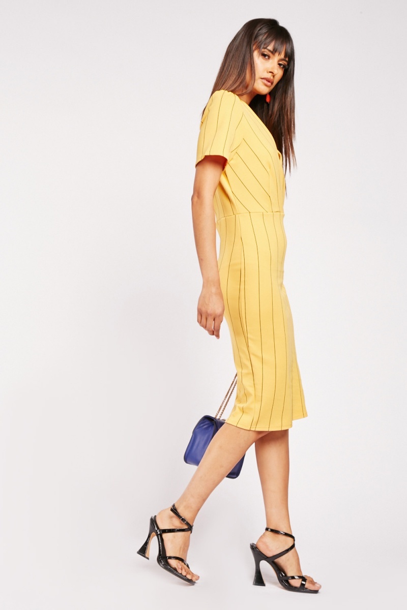 yellow striped dress