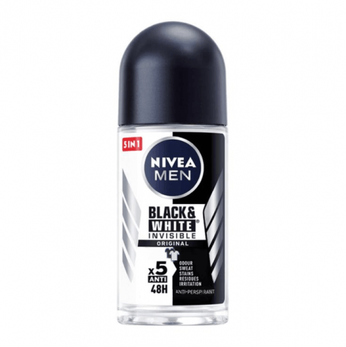 Nivea Invisible Black & White Deodorant Roll-On For Men - 50ml