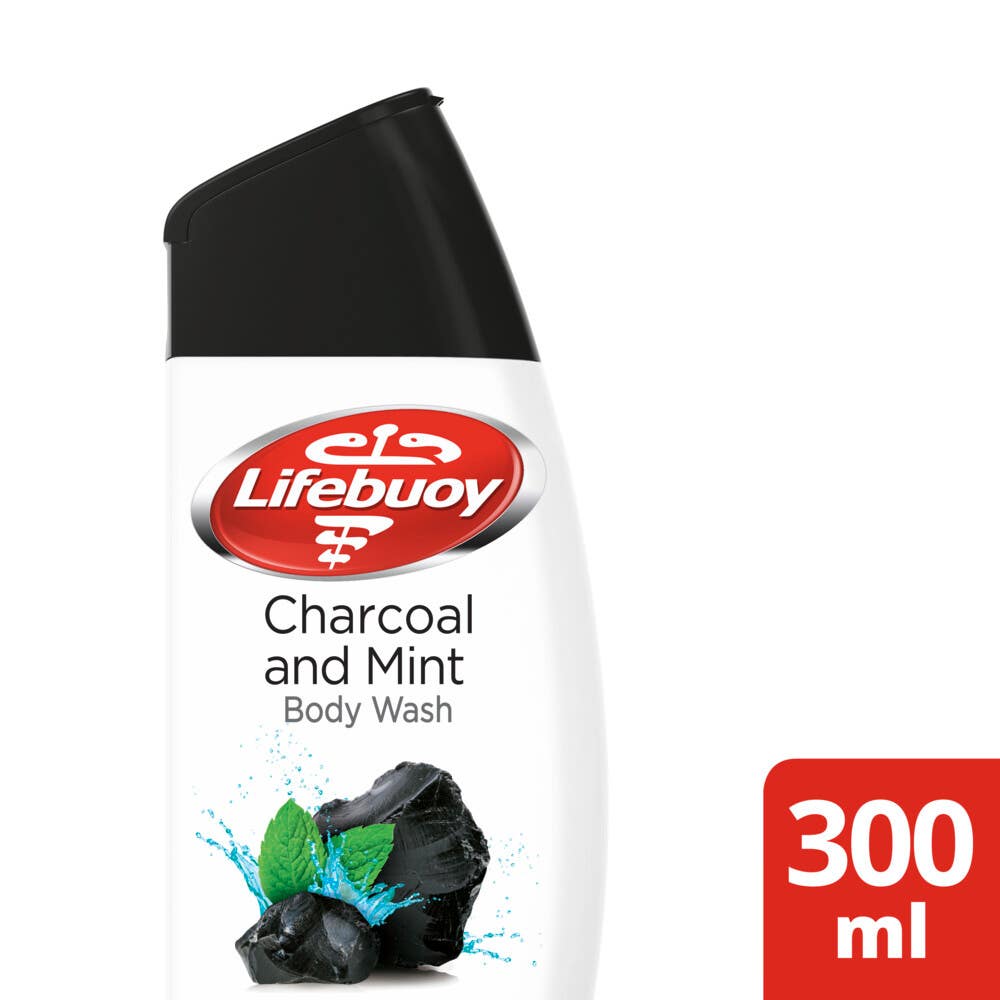 Lifebuoy Body Wash Charcoal & Mint 300 ml+Loofah