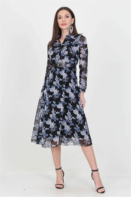 dress with a violet floral