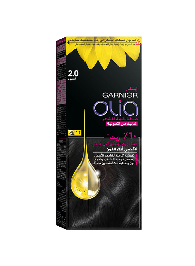 Olia No Ammonia Permanent Haircolor 2.0 Black 100ml