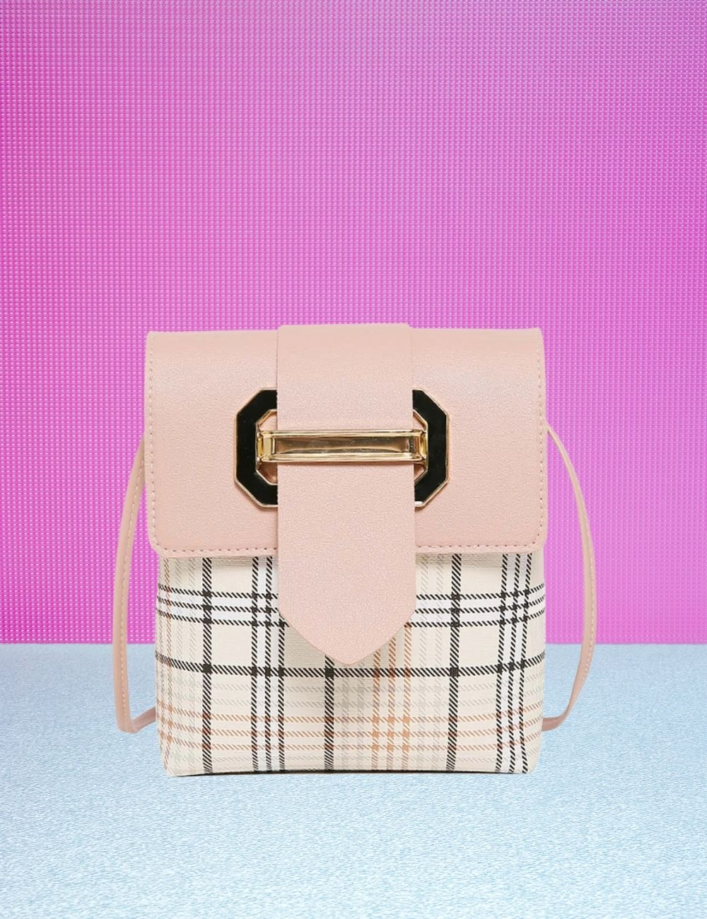 Pink checkered bag