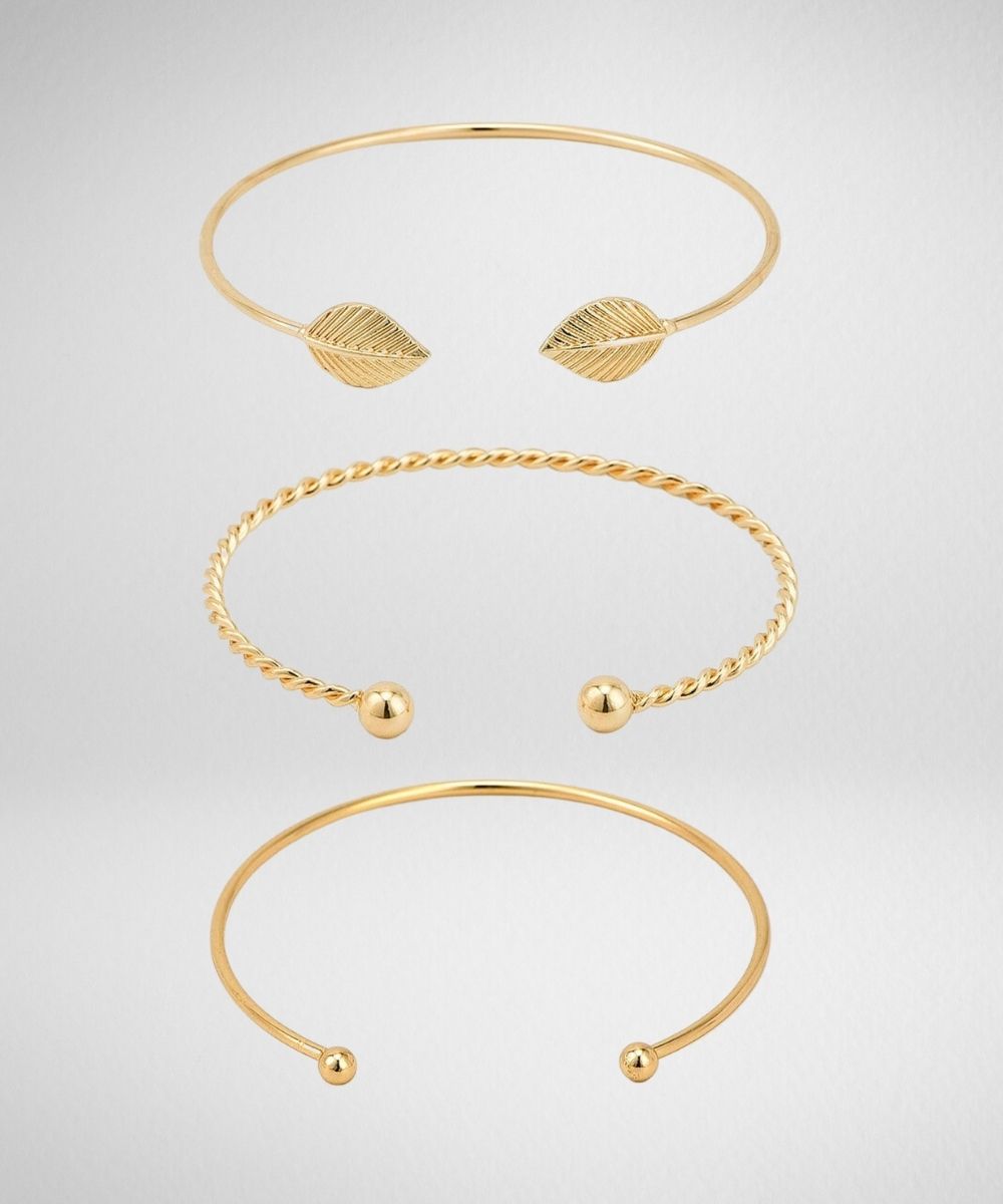 Gold bracelets 3 pieces