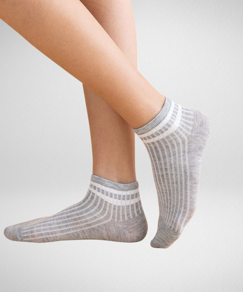 Gray striped socks