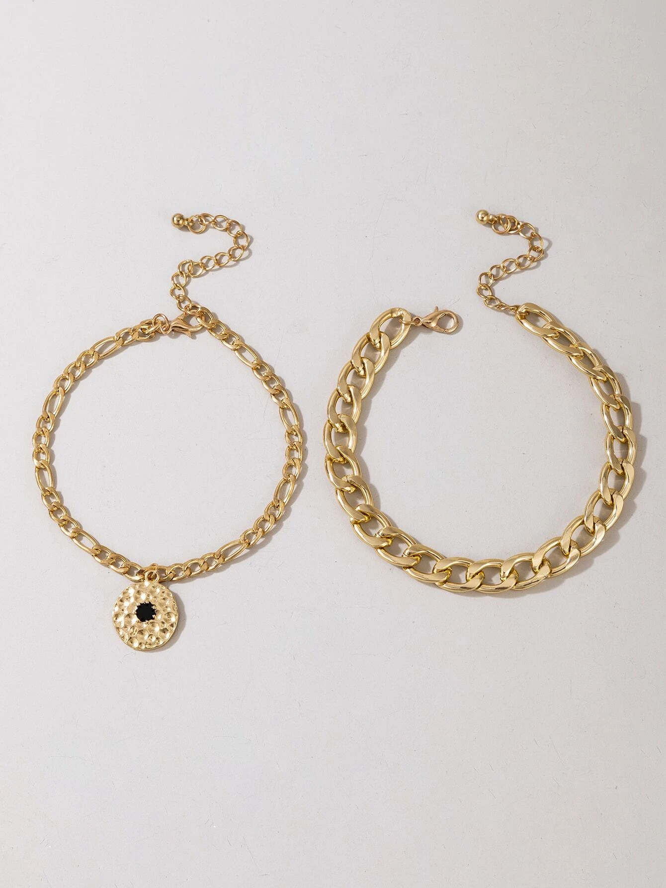 Two pieces golden anklets